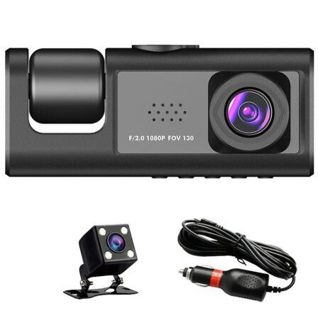 دوربین ثبت وقایع خودرو بلک باکس مدل C309 سه لنز با کیفیت فول اچ دی